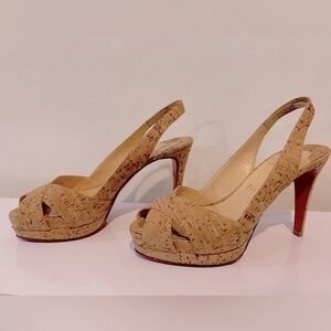 Christian Louboutin Cork Platform Soso Slingback heels - 37